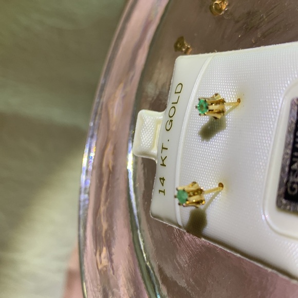 Ross-Simons 14K Gold & Emerald Necklace & Earrings for May Birthstone Baby NWOT - Picture 13 of 13